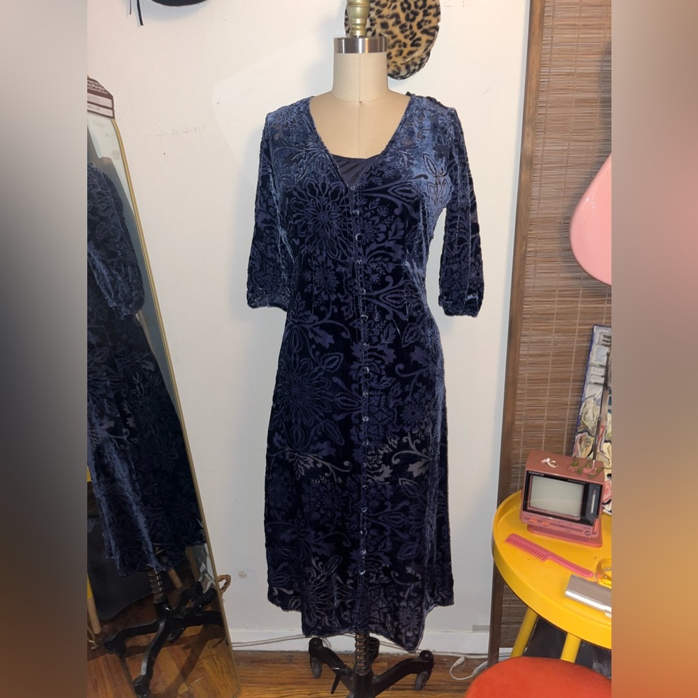 Velvet slip dress